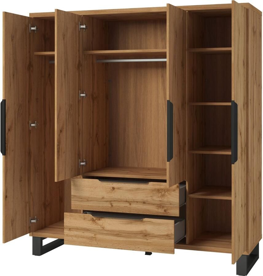 Home affaire Draaideurkast Bronne breedte 191 cm linnenkast inclusief binneninrichting - Foto 2