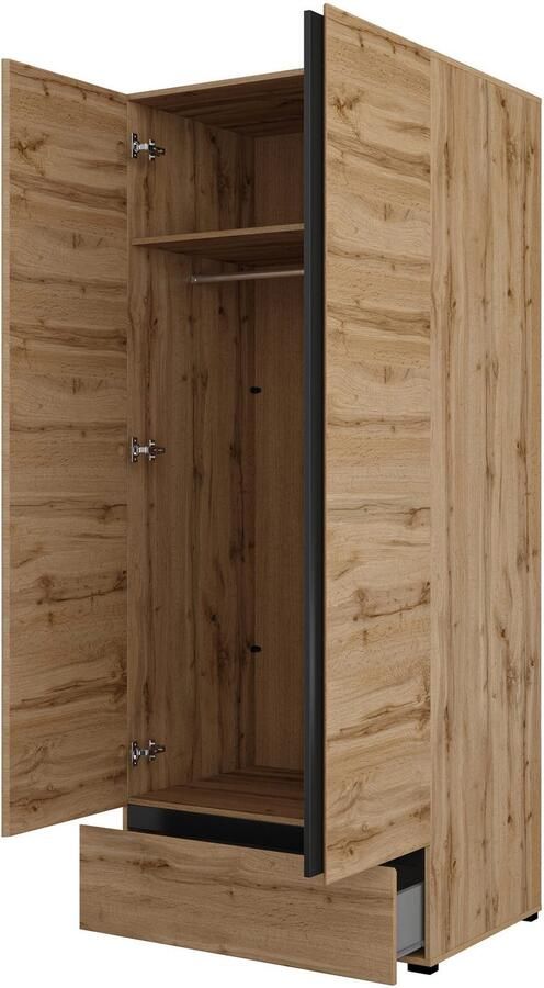 Home affaire Draaideurkast Cross moderne greeploze kledingkast Lingeriekast met lade garderobe deuren - Foto 3