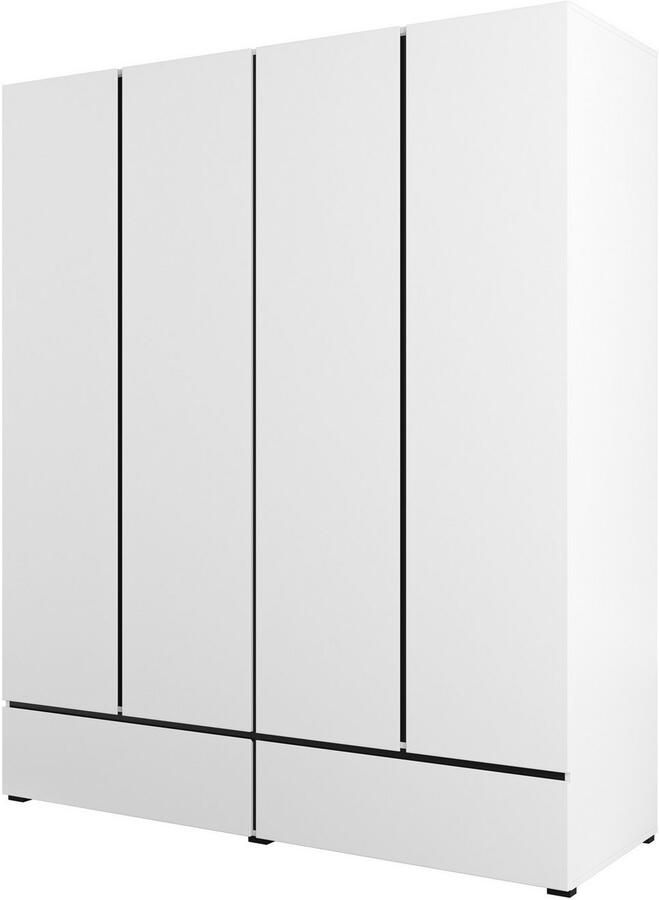 Home affaire Draaideurkast Cross moderne greeploze kledingkast Lingeriekast met lade garderobe deuren - Foto 4