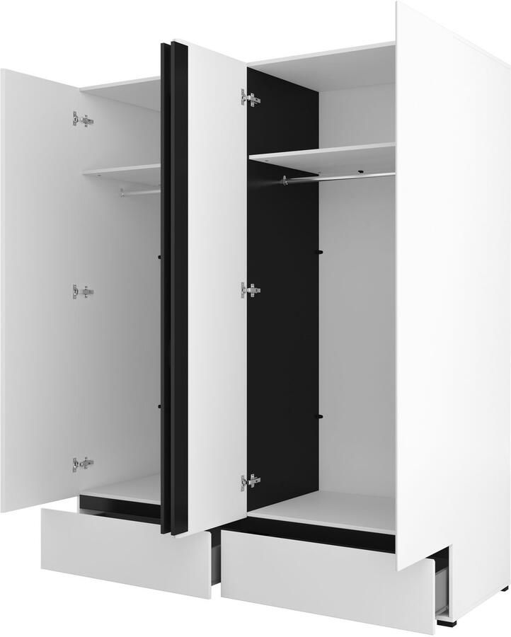 Home affaire Draaideurkast Cross moderne greeploze kledingkast Lingeriekast met lade garderobe deuren - Foto 2