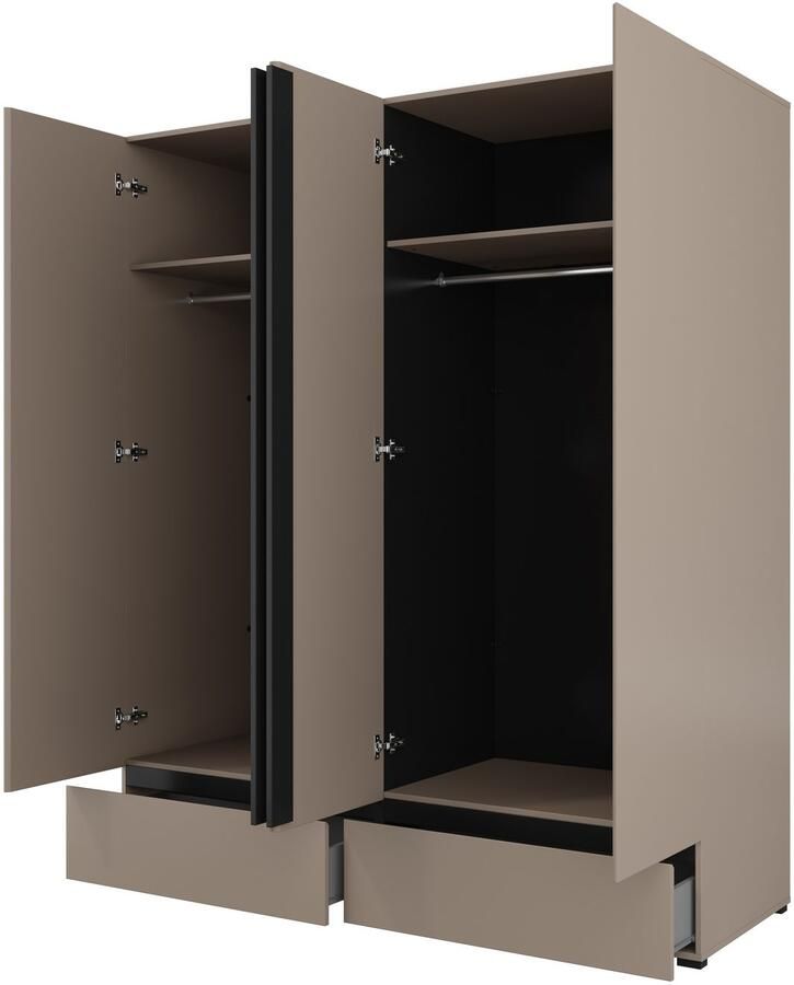 Home affaire Draaideurkast Cross moderne greeploze kledingkast Lingeriekast met lade garderobe deuren - Foto 5