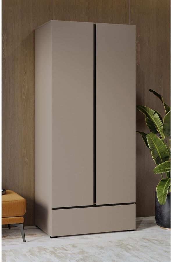 Home affaire Draaideurkast Cross moderne greeploze kledingkast Lingeriekast met lade garderobe deuren - Foto 2