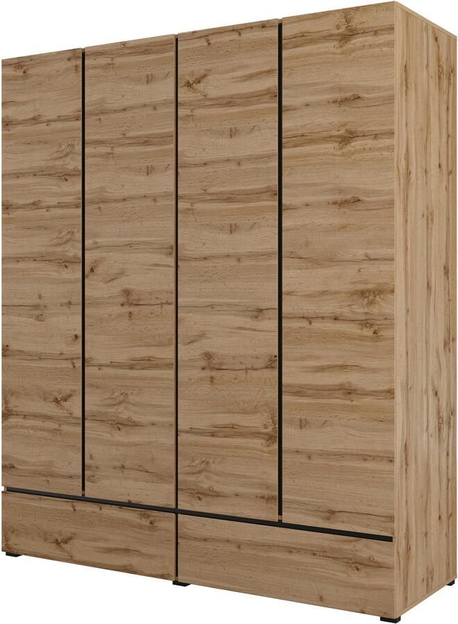 Home affaire Draaideurkast Cross moderne greeploze kledingkast Lingeriekast met lade garderobe deuren - Foto 2