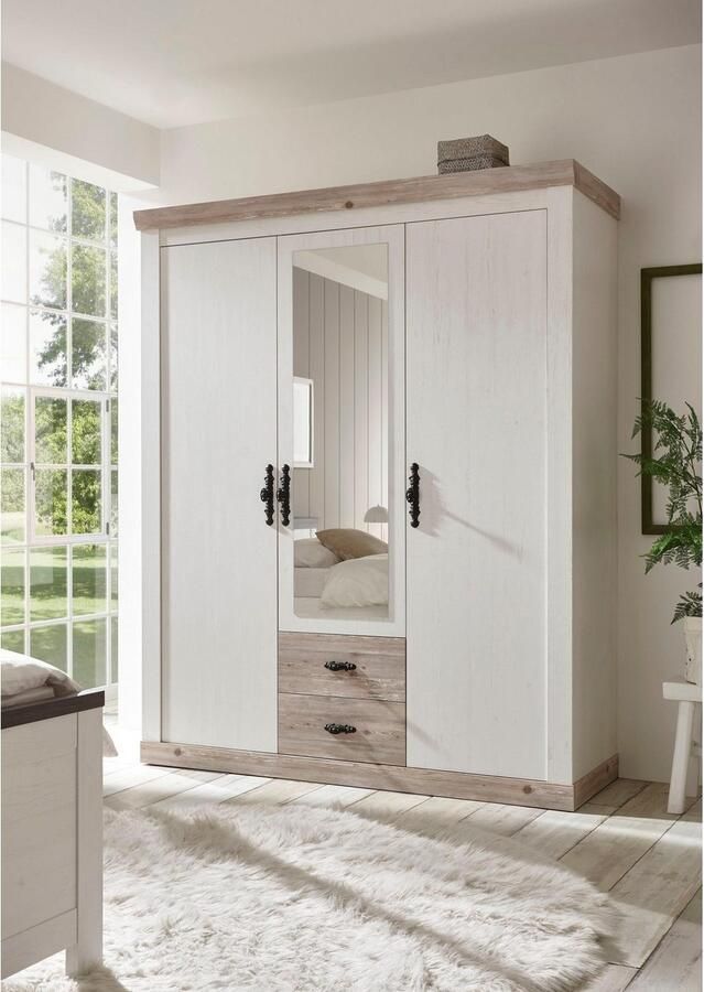 Home affaire Draaideurkast Florenz landelijke kast rustieke metalen handgrepen met fijne versieringen - Foto 4