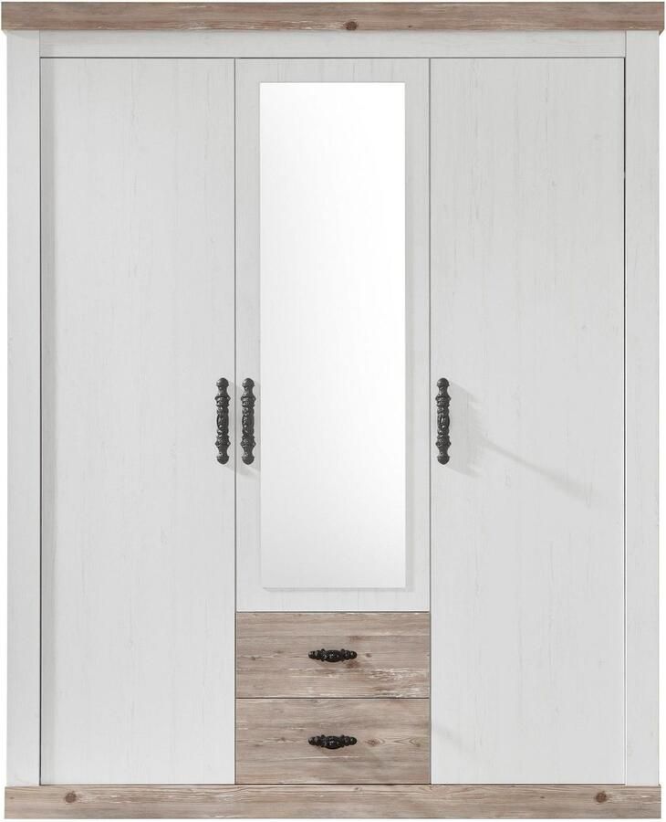 Home affaire Draaideurkast Florenz landelijke kast rustieke metalen handgrepen met fijne versieringen - Foto 2