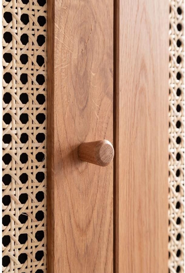 Home affaire Draaideurkast Hällevik kledingkast opslag opbergruimte Deurfronten met Weens vlechtwerk FSC gecertificeerd massief eiken - Foto 4