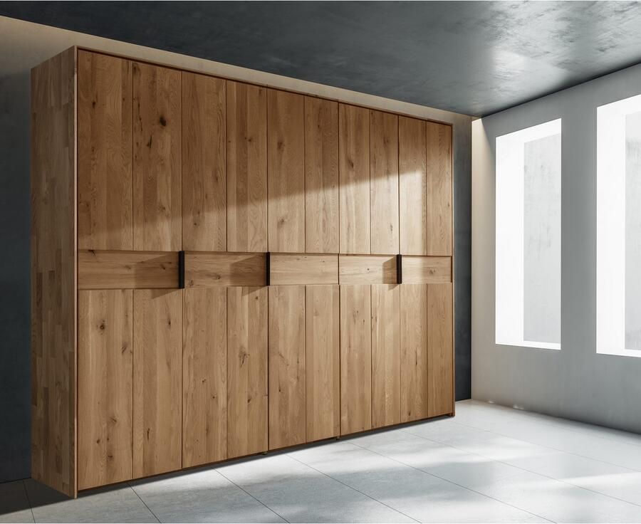 Home affaire Draaideurkast Huven kledingkast veel opbergruimte opslag Massief eik verschillende kastbreedtes beschikbaar "218 cm hoog"