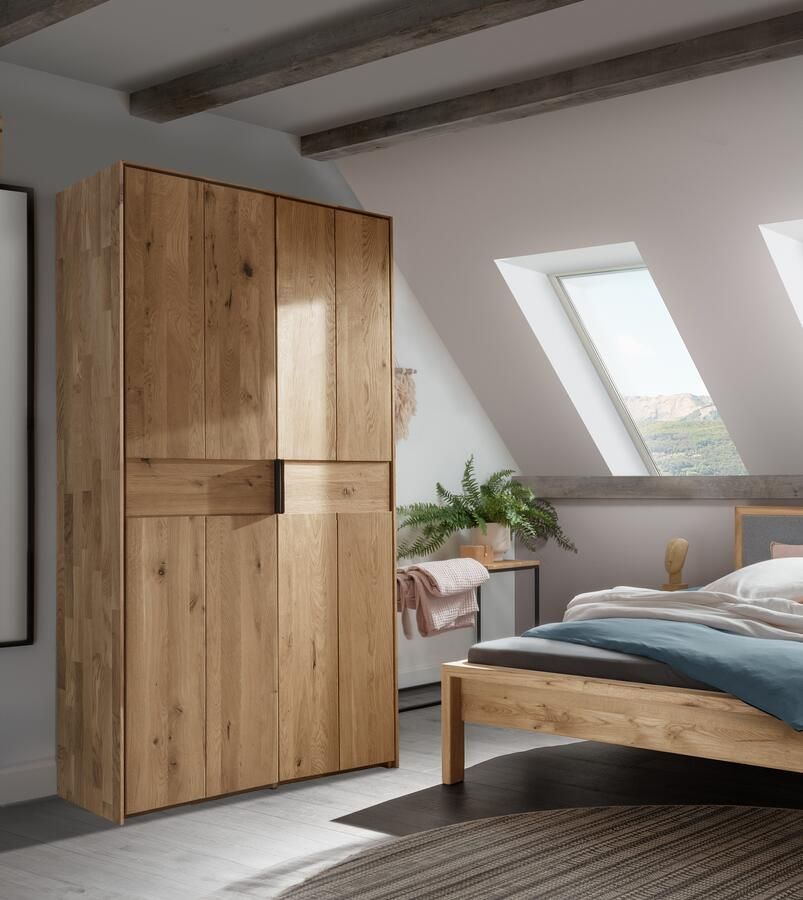 Home affaire Draaideurkast Huven kledingkast veel opbergruimte opslag Massief eik verschillende kastbreedtes beschikbaar "218 cm hoog" - Foto 4