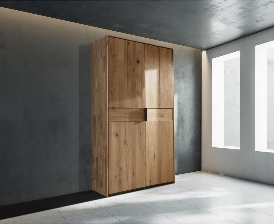 Home affaire Draaideurkast Huven kledingkast veel opbergruimte opslag Massief eik verschillende kastbreedtes beschikbaar "218 cm hoog"