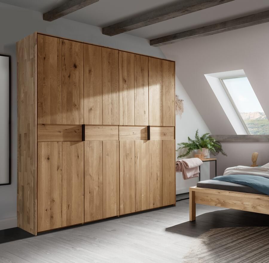 Home affaire Draaideurkast Huven kledingkast veel opbergruimte opslag Massief eik verschillende kastbreedtes beschikbaar "218 cm hoog" - Foto 4