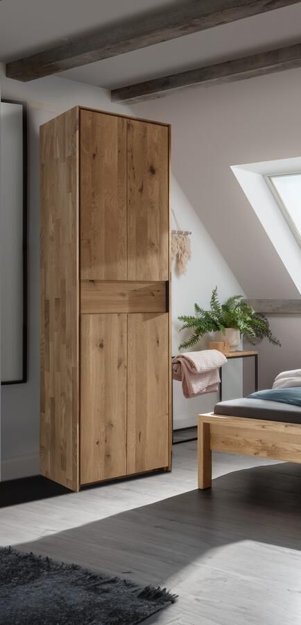 Home affaire Draaideurkast Huven kledingkast veel opbergruimte opslag Massief eik verschillende kastbreedtes beschikbaar "218 cm hoog" - Foto 3