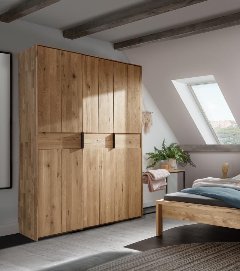 Home affaire Draaideurkast Huven kledingkast veel opbergruimte opslag Massief eik verschillende kastbreedtes beschikbaar "218 cm hoog" - Foto 4