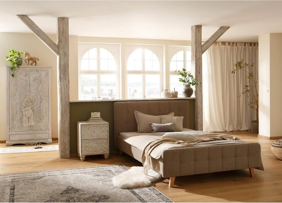 Home affaire Draaideurkast Landor Kast mangohout 2 losse planken lade breedte 100 cm - Foto 5
