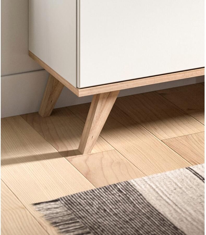 Home affaire Dressoir Alesund Breedte 185 cm 4 Deuren 1 Lade conische voet Scandi-look dressoir kast commode woonmeubelen woonkamer