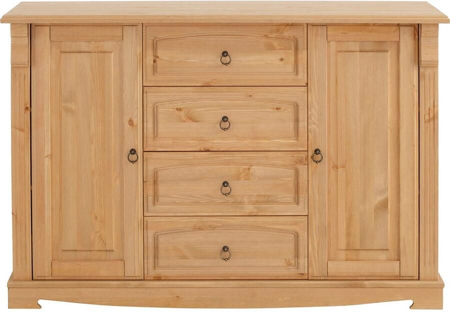 Home affaire Dressoir ANNA Kast breedte 140 cm 4 laden 2 deuren massief hout FSC