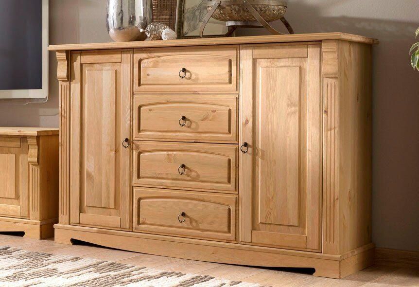 Home affaire Dressoir ANNA Kast breedte 140 cm 4 laden 2 deuren massief hout FSC - Foto 11