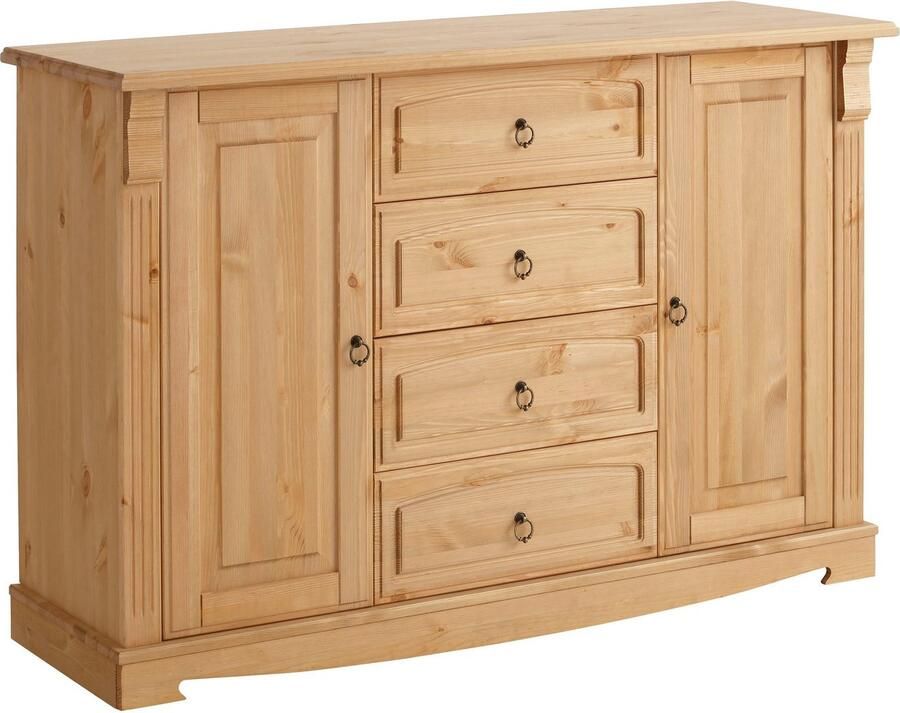 Home affaire Dressoir ANNA Kast breedte 140 cm 4 laden 2 deuren massief hout FSC - Foto 5