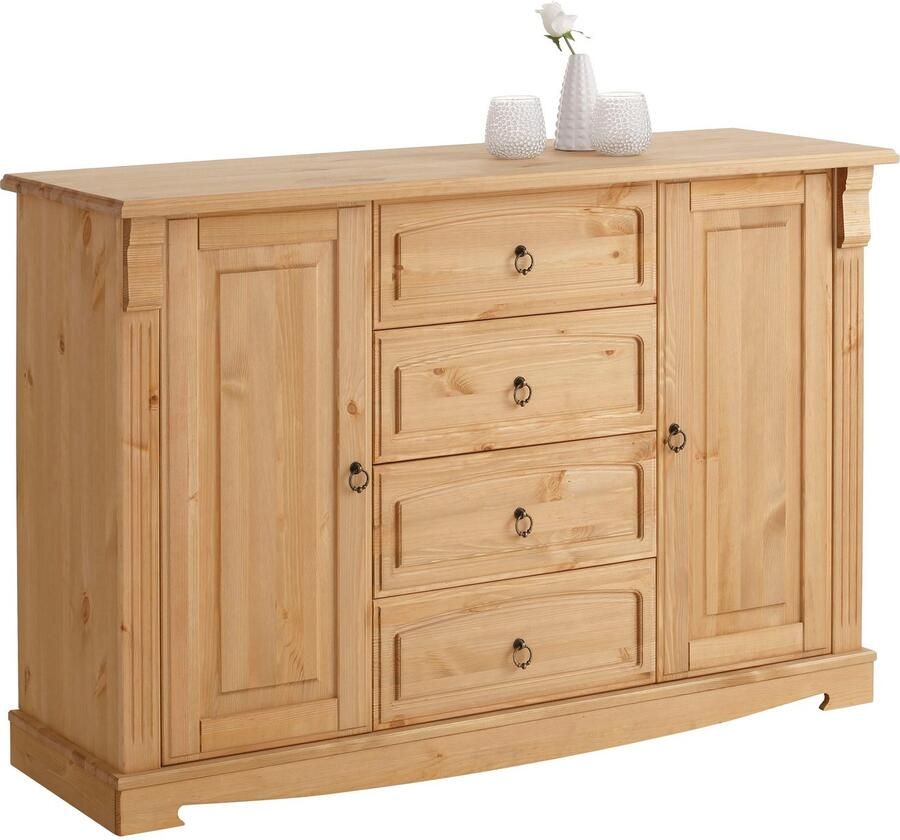 Home affaire Dressoir ANNA Kast breedte 140 cm 4 laden 2 deuren massief hout FSC - Foto 3