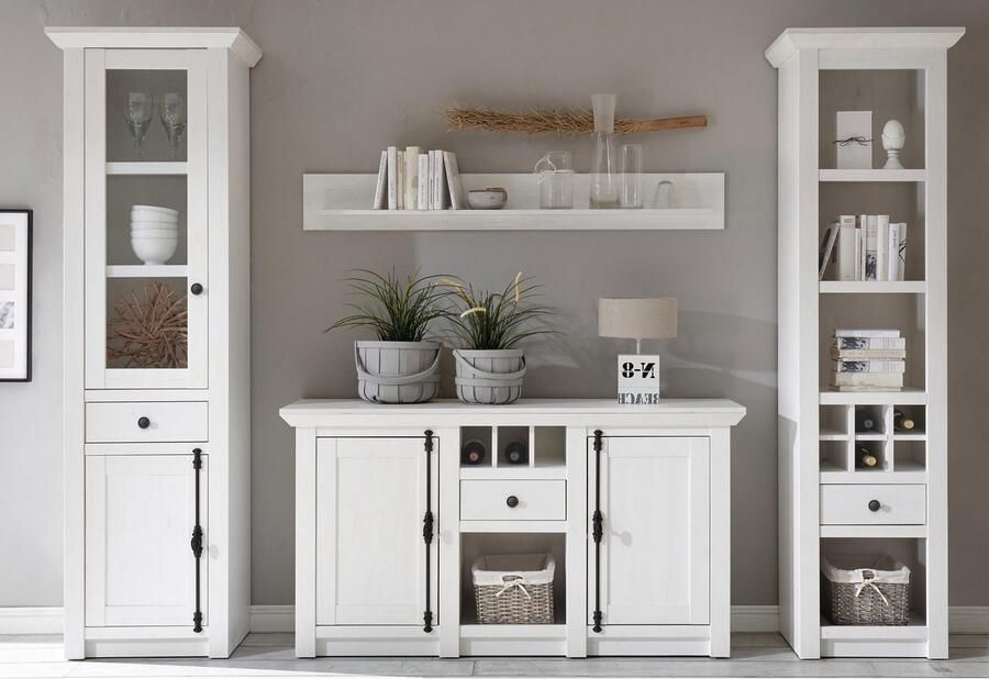 Home affaire Wandmeubel California bestaand uit staand rek vitrinekast dressoir wandrek (set 4 stuks) - Foto 9