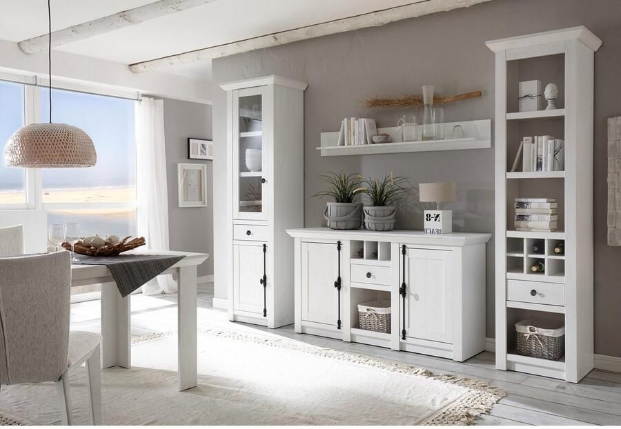 Home affaire Wandmeubel California bestaand uit staand rek vitrinekast dressoir wandrek (set 4 stuks) - Foto 5