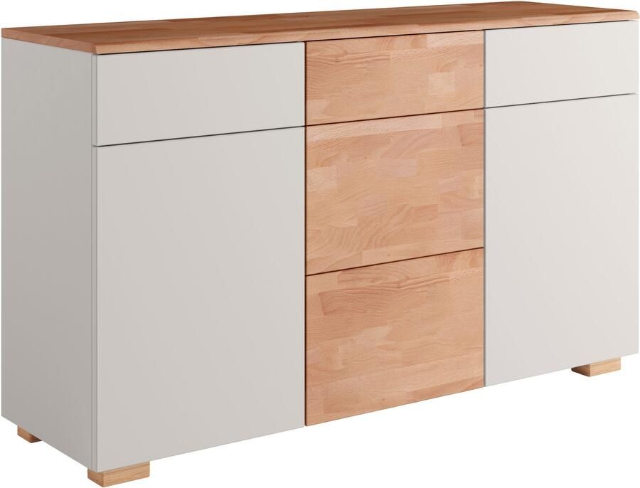 Home affaire Dressoir Citra deels massief Breedte 135cm moderne greeploze uitstraling met push-to-open functie - Foto 2