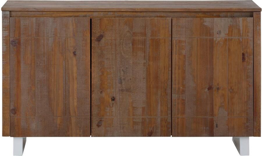 Home affaire Dressoir Lagos Commode van massief grenenhout met wit gelakt onderstel - Foto 5