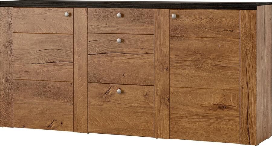 Home affaire Dressoir Larona tijdloze commode met 2 deuren 3 lades deurkast Hoogte 84 cm veel opbergruimte dressoir met decoratieve lijstlook - Foto 5