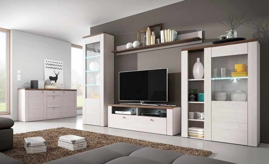 Home affaire Dressoir Larona tijdloze commode met 2 deuren 3 lades deurkast Hoogte 84 cm veel opbergruimte dressoir met decoratieve lijstlook - Foto 13
