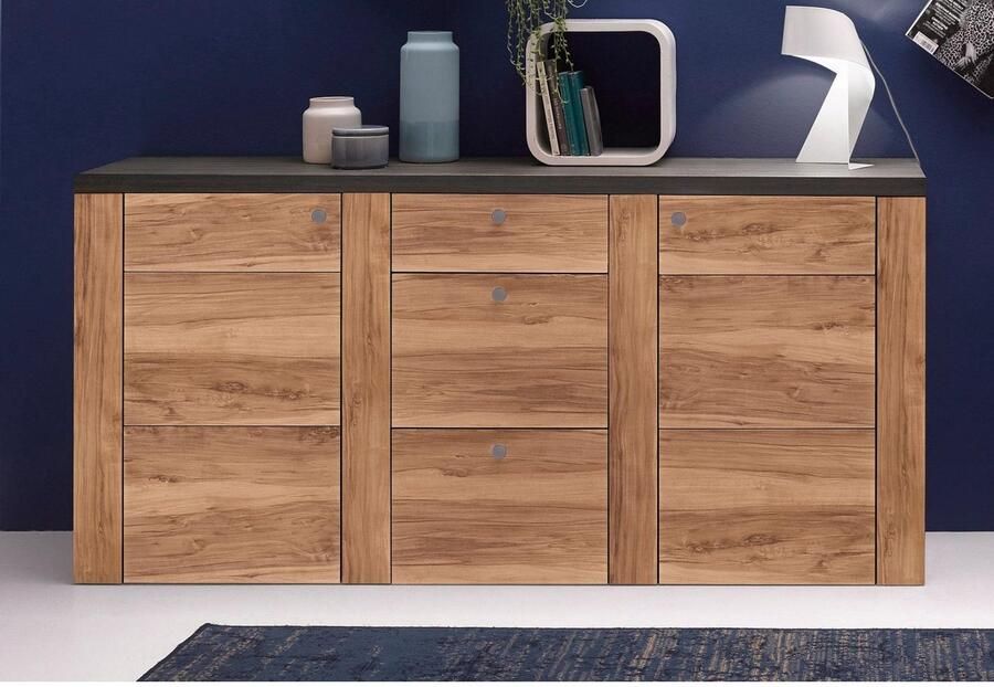 Home affaire Dressoir Larona tijdloze commode met 2 deuren 3 lades deurkast Hoogte 84 cm veel opbergruimte dressoir met decoratieve lijstlook - Foto 2