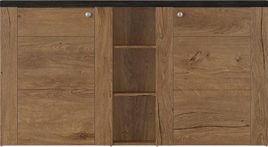 Home affaire Dressoir Larona tijdloze commode met 2 deuren deurkast breedte 155 cm Hoogte 84 cm veel opbergruimte dressoir met decoratieve lijstlook - Foto 4