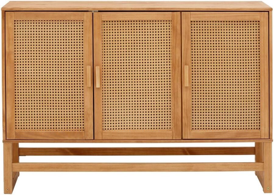 Home affaire Dressoir Linz Commode met rotan vlechtwerk op de deurfronten van massief hout - Foto 2