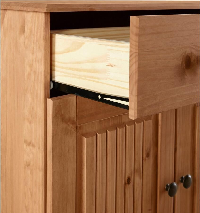 Home affaire Dressoir Liotta Commode met verstelbare inlegplank massief dennenhout