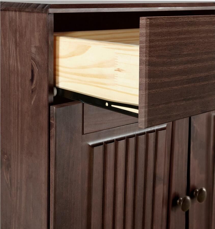 Home affaire Dressoir Liotta Commode met verstelbare inlegplank massief dennenhout