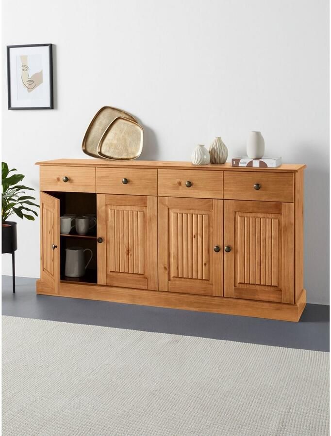 Home affaire Dressoir Liotta met 2 laden en 2 verstelbare planken massief grenen - Foto 2