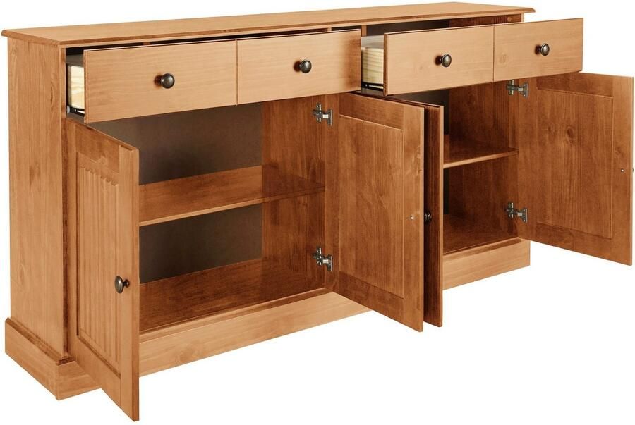 Home affaire Dressoir Liotta met 2 laden en 2 verstelbare planken massief grenen - Foto 6