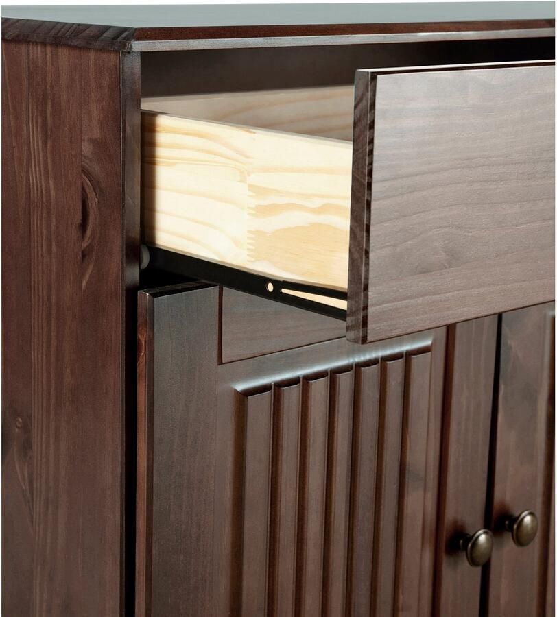 Home affaire Dressoir Liotta met 2 laden en 2 verstelbare planken massief grenen