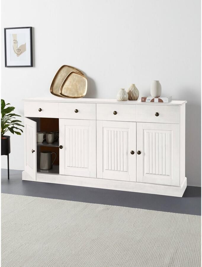 Home affaire Dressoir Liotta met 2 laden en 2 verstelbare planken massief grenen - Foto 2