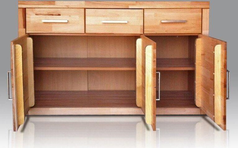 Home affaire Dressoir Logo 130cm breed 42 cm diep fronten massief hout 2 brede vakken - Foto 11