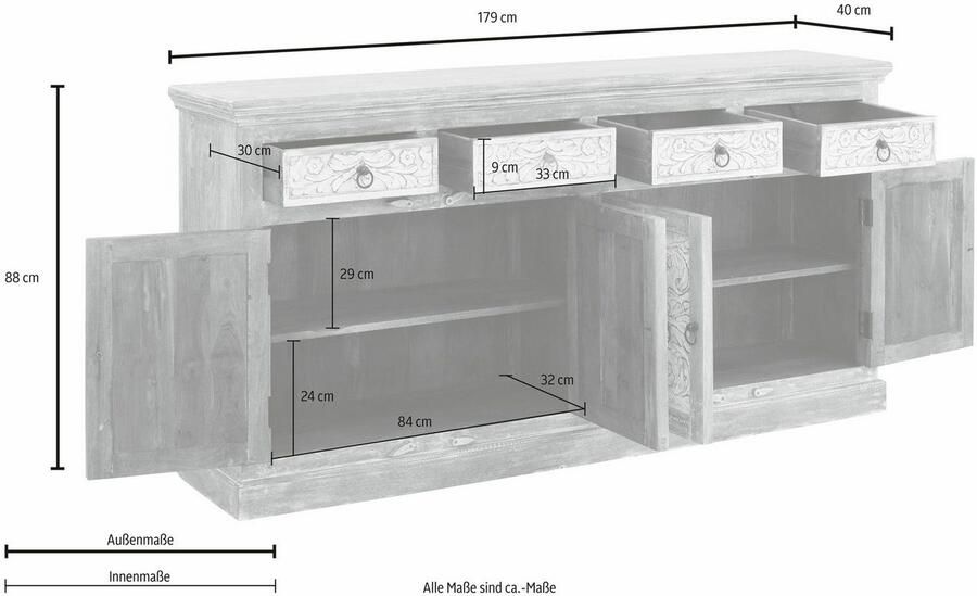 Home affaire Dressoir Malati Commode breedte 179 cm - Foto 8