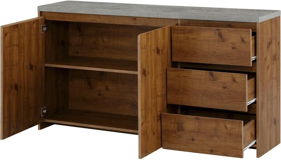 Home affaire Dressoir Maribo Commode in moderne landhuisstijl met betonnen bovenblad breedte 150 cm - Foto 6