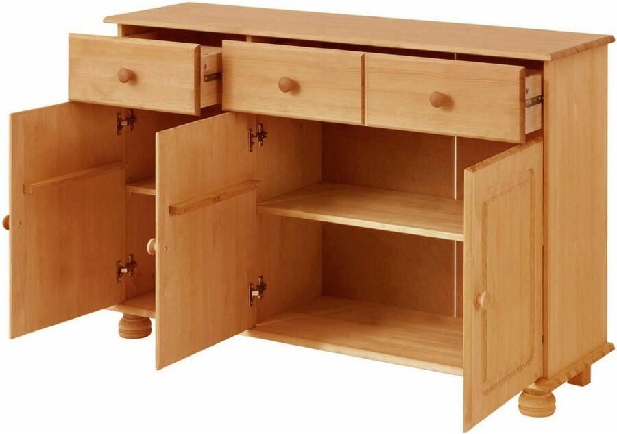 Home affaire Dressoir Mette Commode met gefreesde bolvormige voeten breedte 120 cm - Foto 5