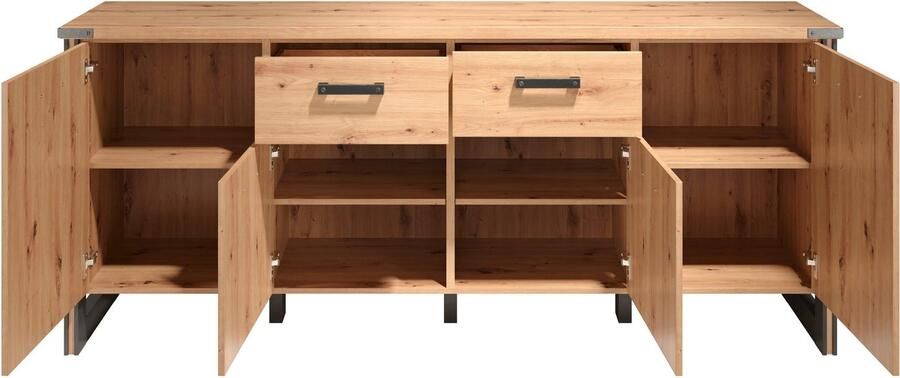 Home affaire Dressoir Mia Houtlook eiken 207 cm brede kast (1 stuk) - Foto 6