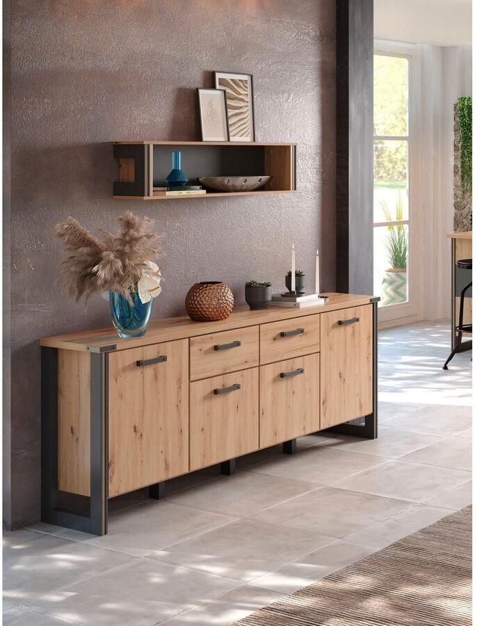 Home affaire Dressoir Mia Houtlook eiken 207 cm brede kast (1 stuk) - Foto 3