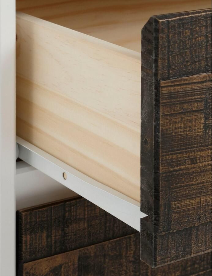 Home affaire Dressoir Morgan Kast van massief dennenhout met grepen breedte 165 cm