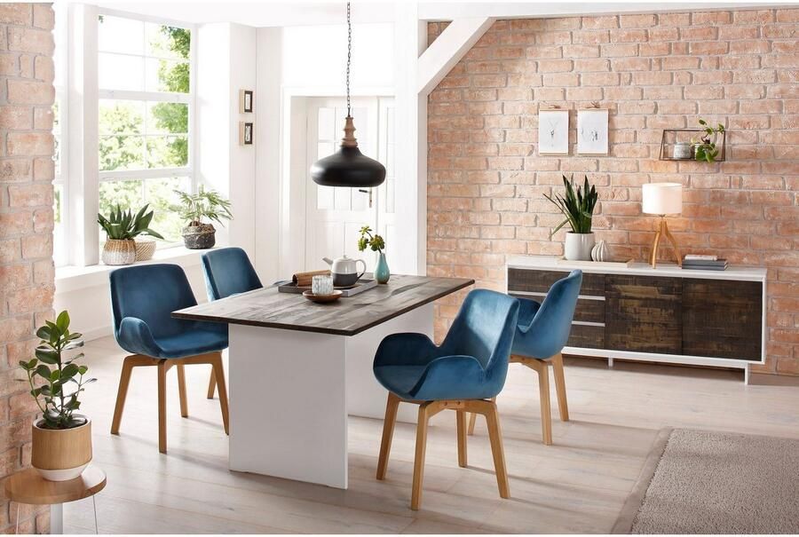 Home affaire Dressoir Morgan Kast van massief dennenhout met grepen breedte 165 cm - Foto 2