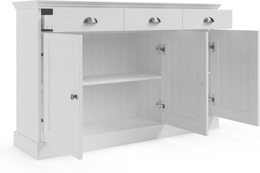 Home affaire Dressoir Motala Commode 3 lades en 2 verstelbare planken breedte 125 cm - Foto 3