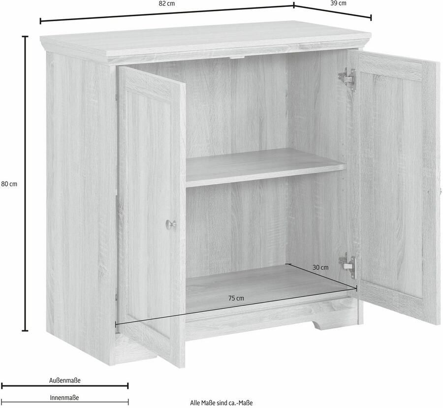 Home affaire Dressoir Nanna Commode met een folieoppervlak in eikenlook breedte 80 cm - Foto 4