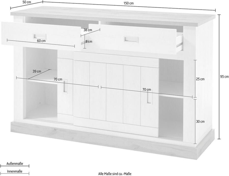 Home affaire Dressoir Orlando moderne kast commode in landelijke stijl - Foto 2