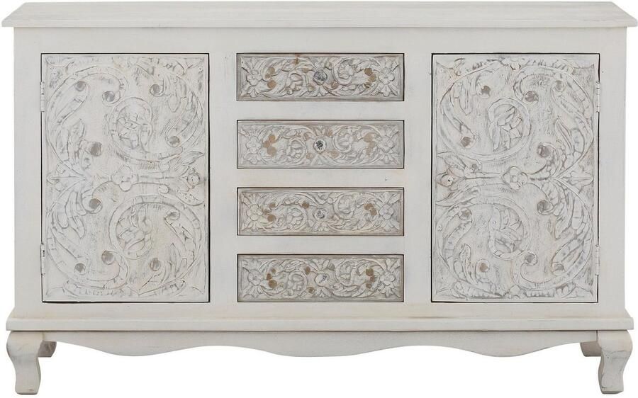 Home affaire Dressoir Rajat Kast van mangohout met deurfrontfrezingen breedte 140 cm - Foto 7