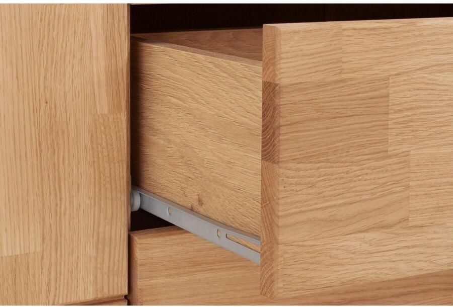 Home affaire Dressoir Ribe 180cm breed fronten massief hout 7 vakken variabele bodems - Foto 4